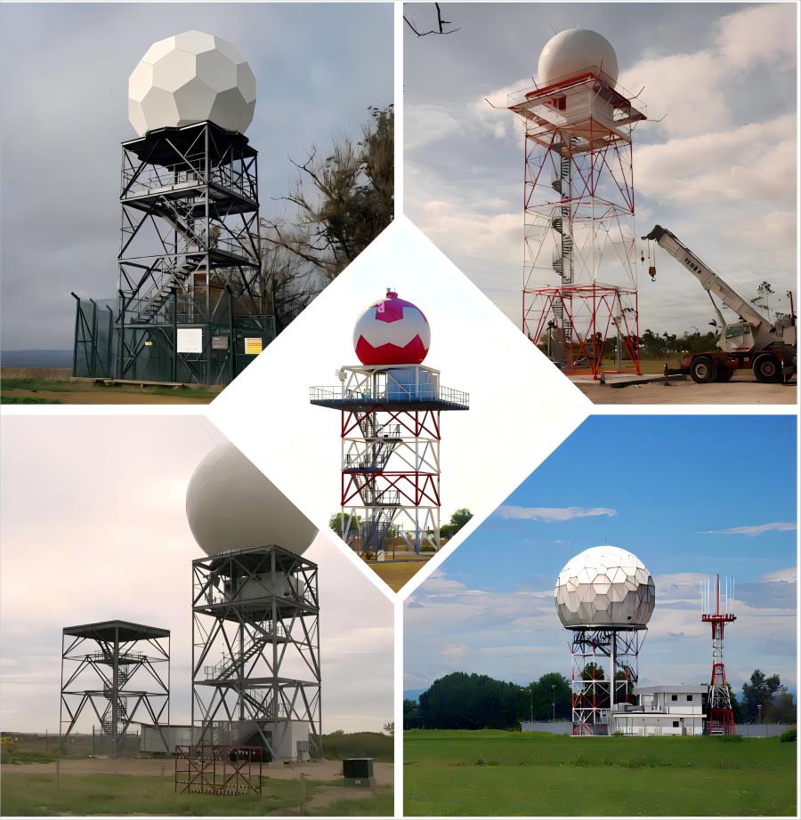 torre de acero de celosía de radar meteorológico